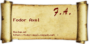 Fodor Axel névjegykártya